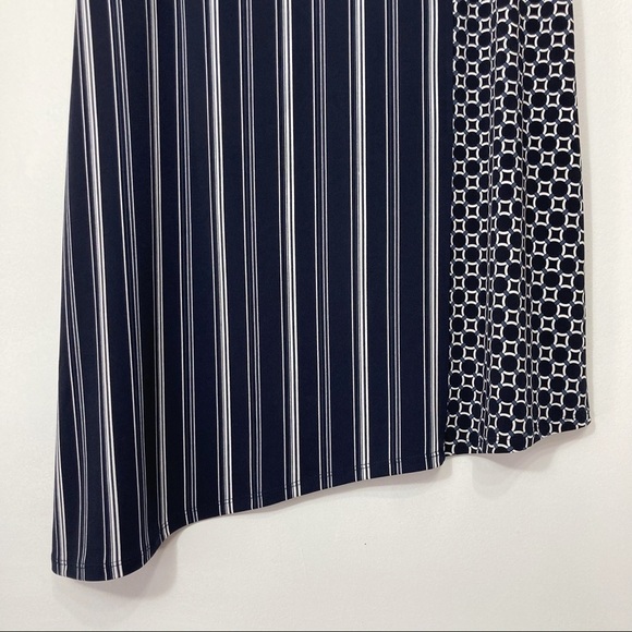 Laura Petites Navy & White Stripe Asymmetric Skirt Size M - Picture 9 of 12